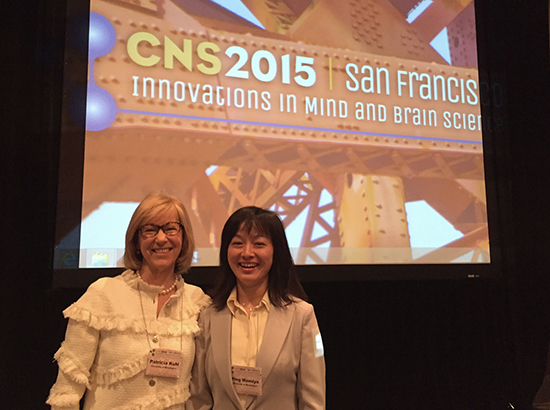 Patricia Kuhl and Ping Mimaya at CNS 2015 meeting.